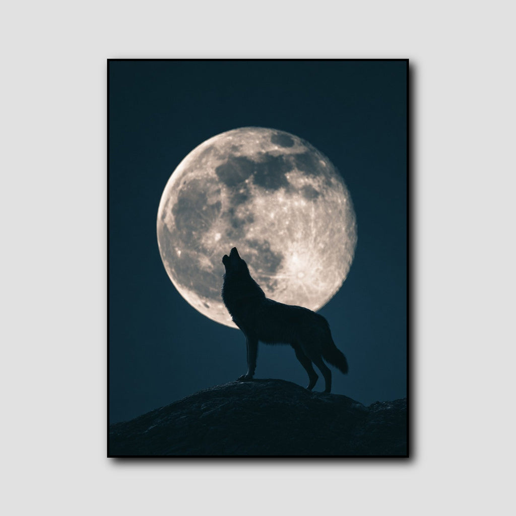 Tableau Loup Hurlant Pleine Lune style 1