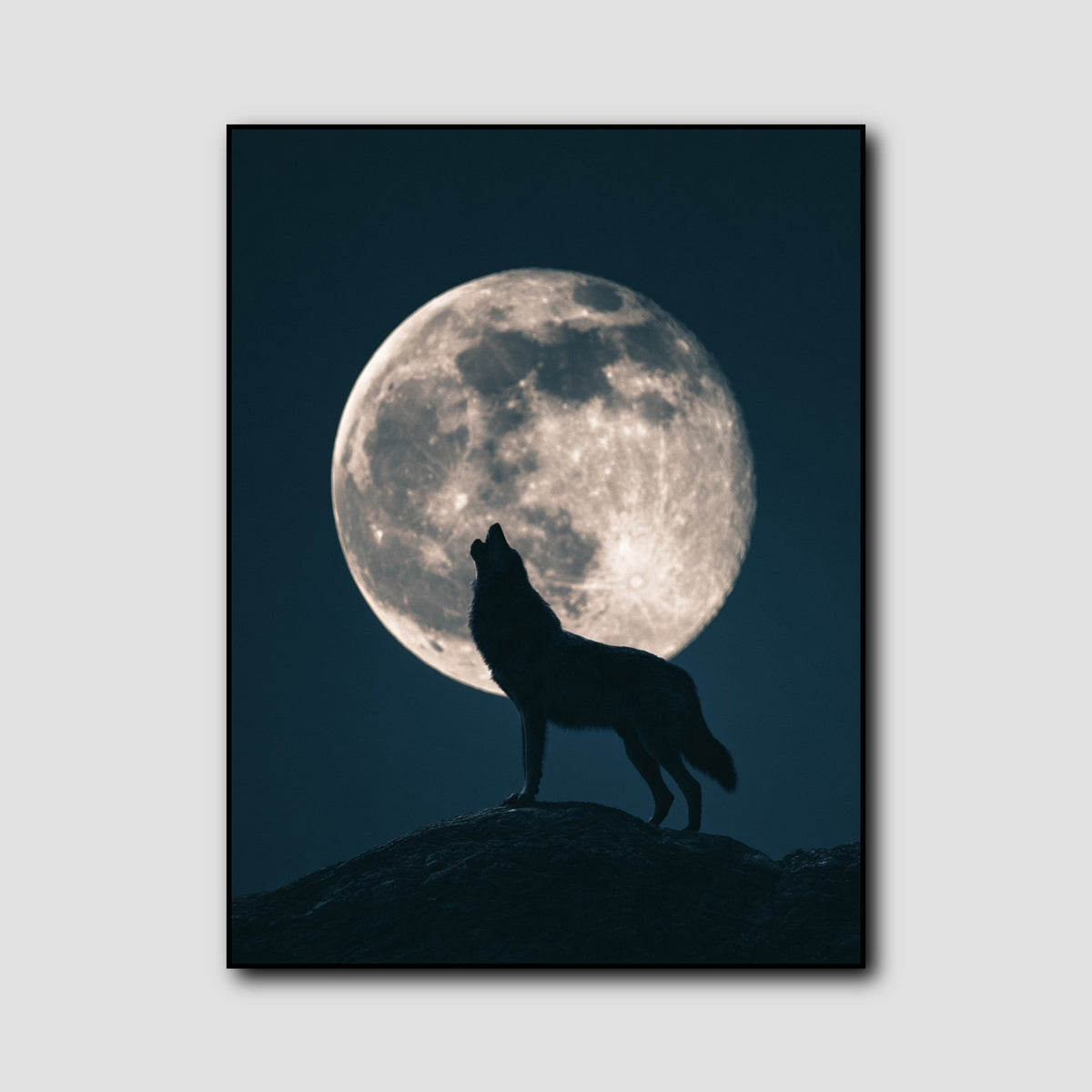 Tableau Loup Hurlant Pleine Lune style 1