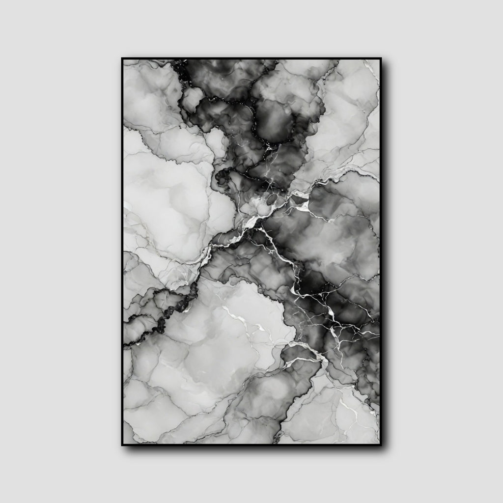 Tableau Marbre Noir et Blanc Luxueux style 1