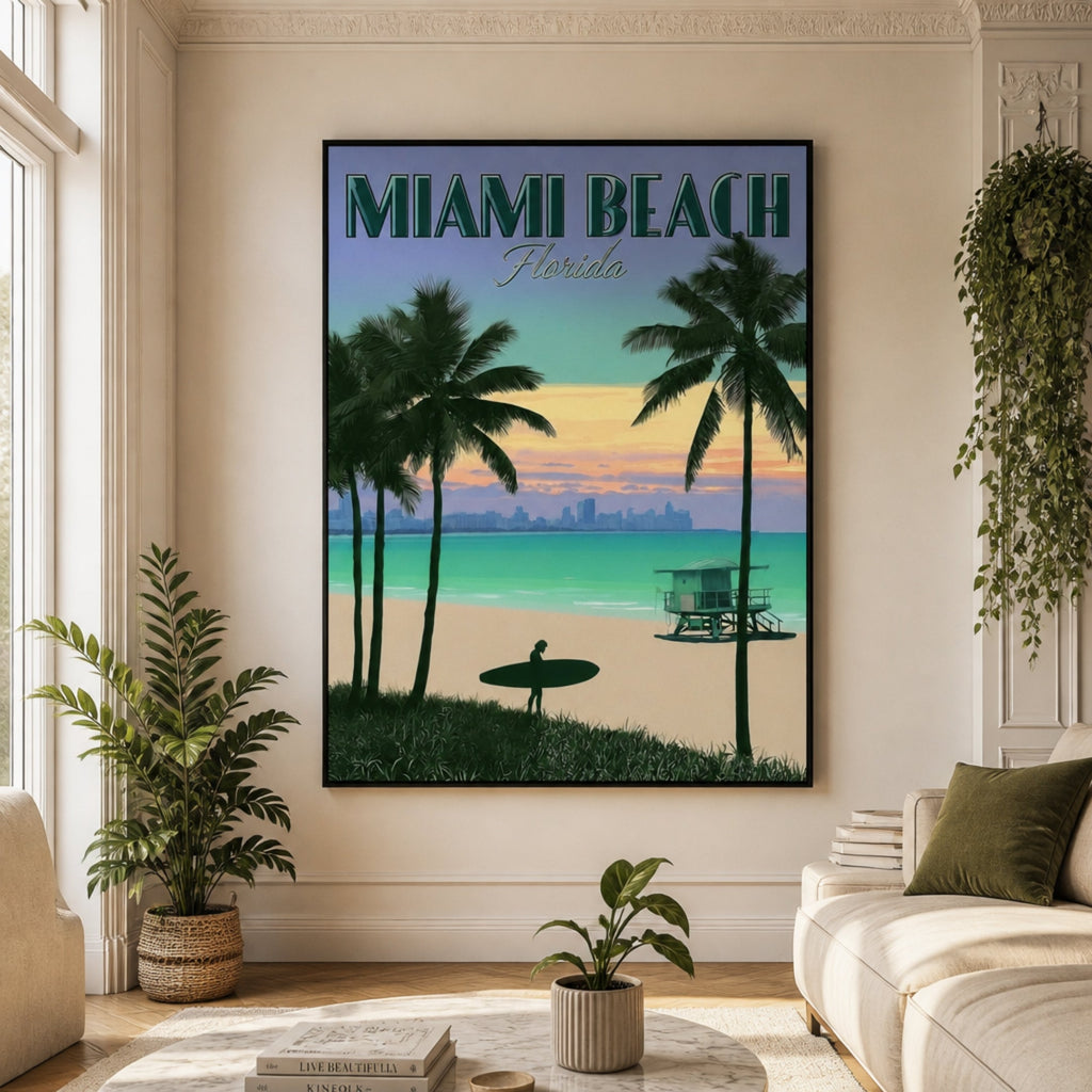Tableau Miami Beach pour salon