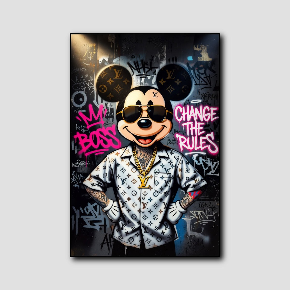Tableau Mickey Louis Vuitton Street Art style 1
