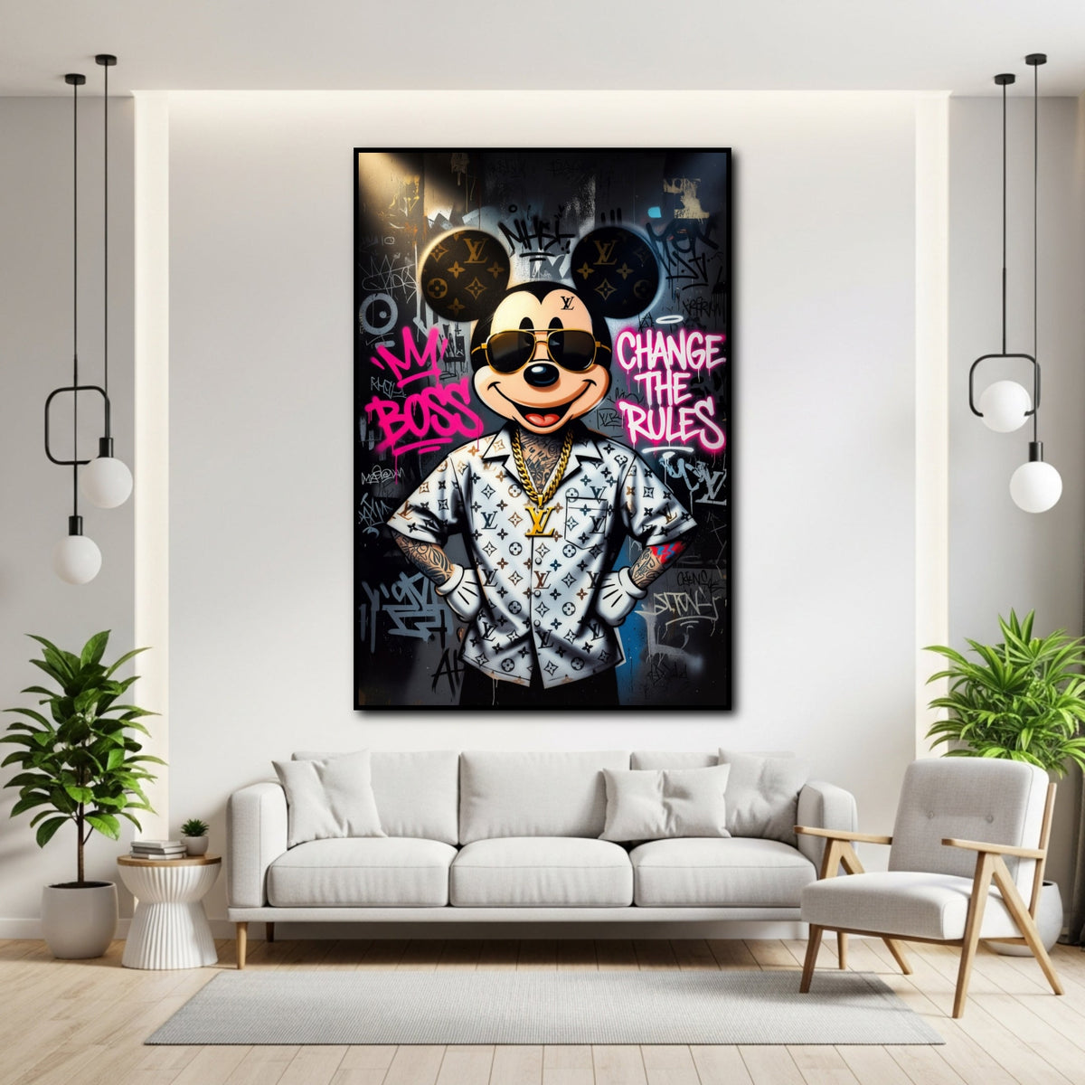Tableau Mickey Louis Vuitton Street Art pour salon