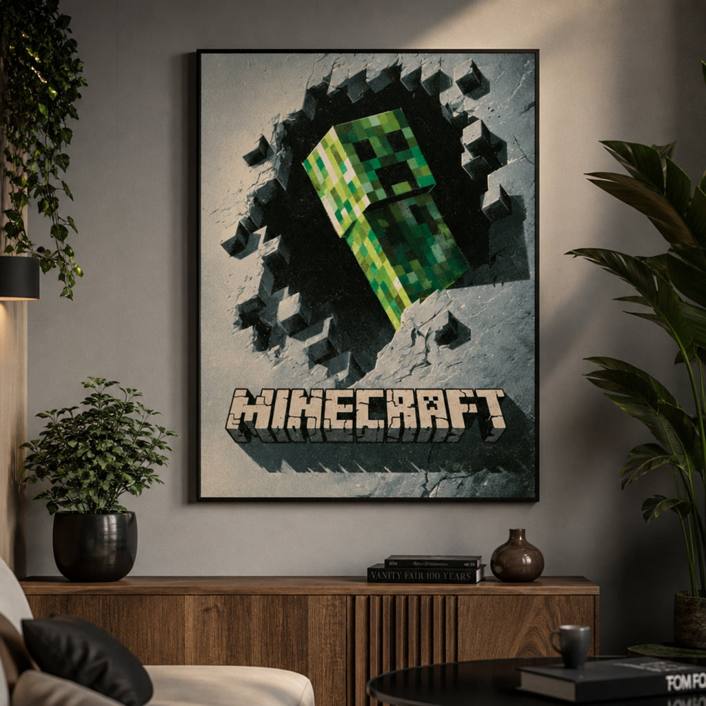 Tableau Minecraft Creeper pour salon