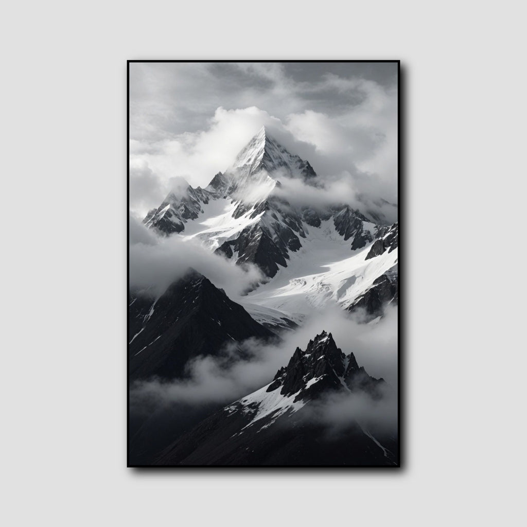Tableau Montagne Noir et Blanc style 1