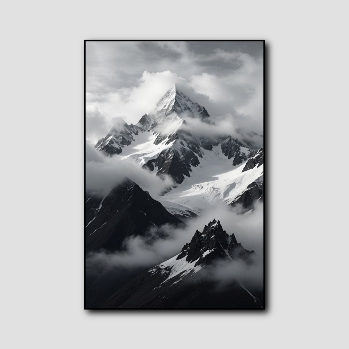 Tableau Montagne Noir et Blanc style 1