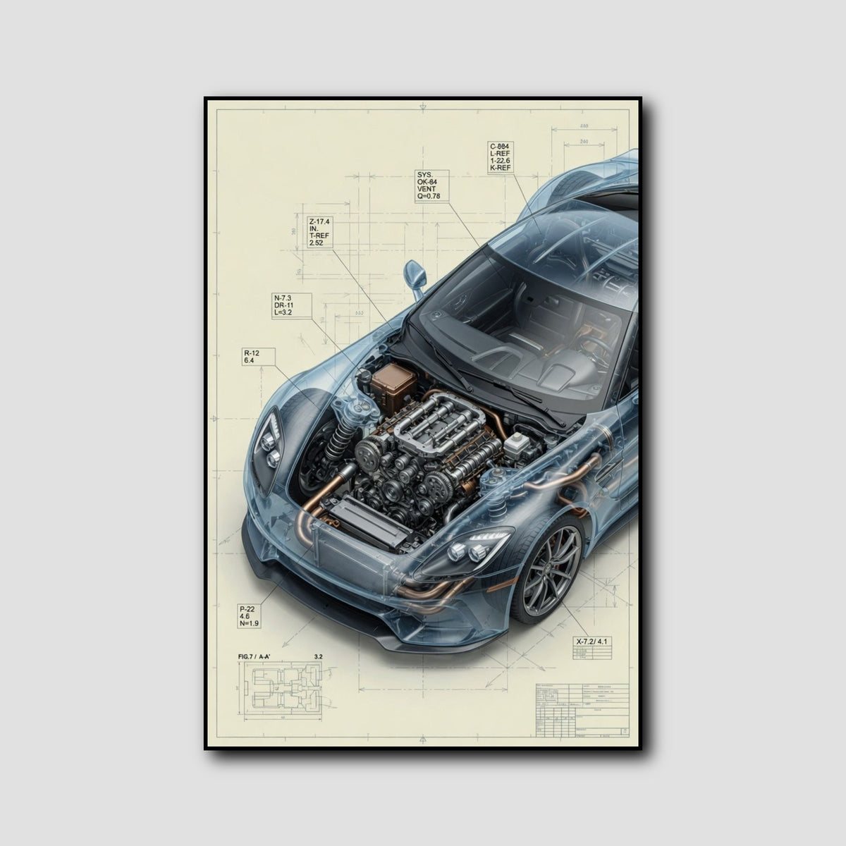 Tableau Moteur Automobile style 1