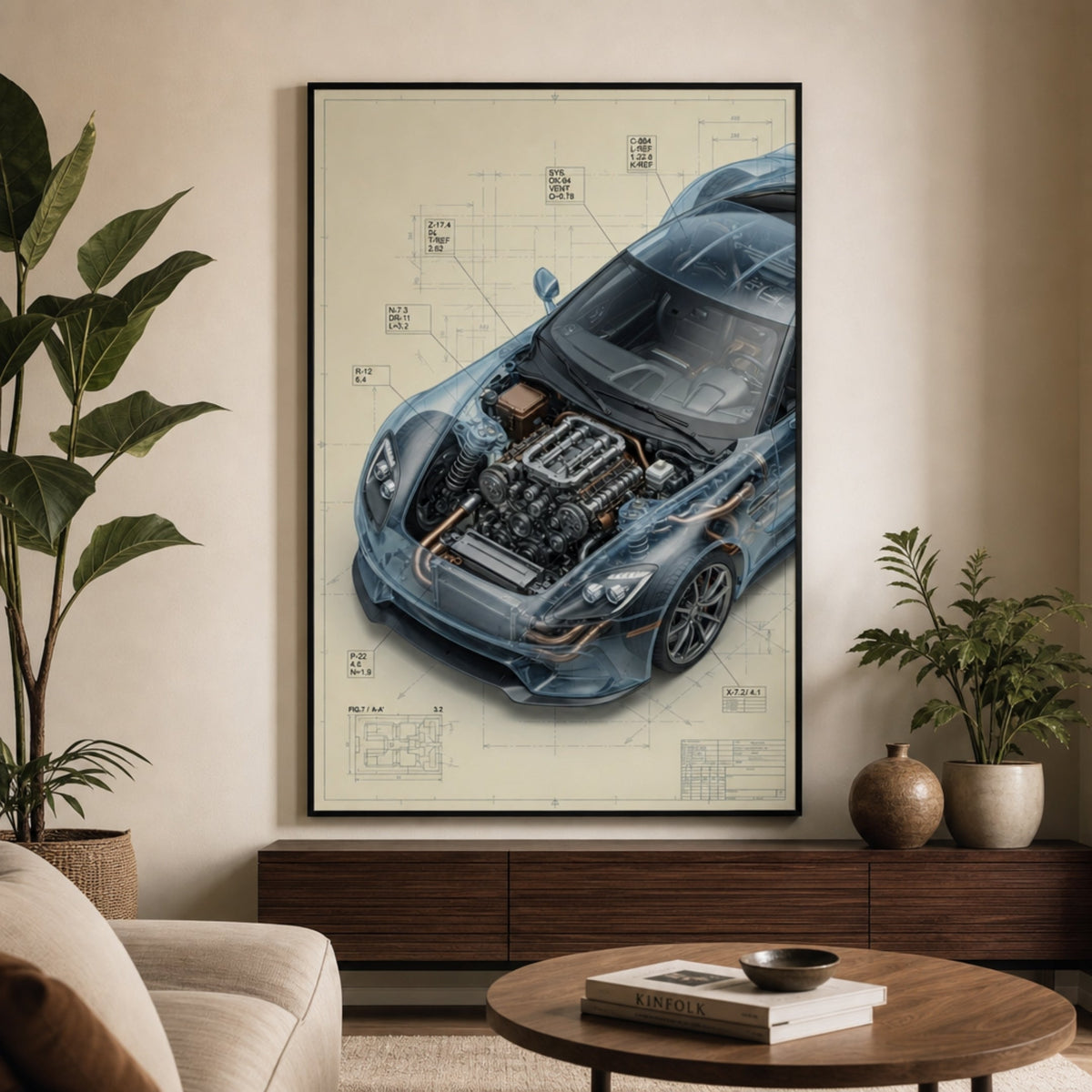 Tableau Moteur Automobile pour salon