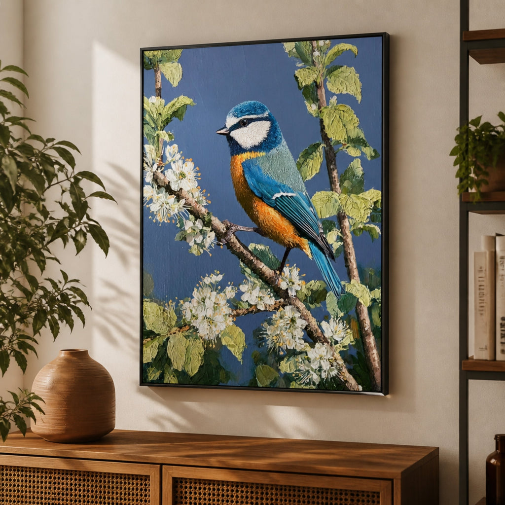 Tableau Mésange pour salon