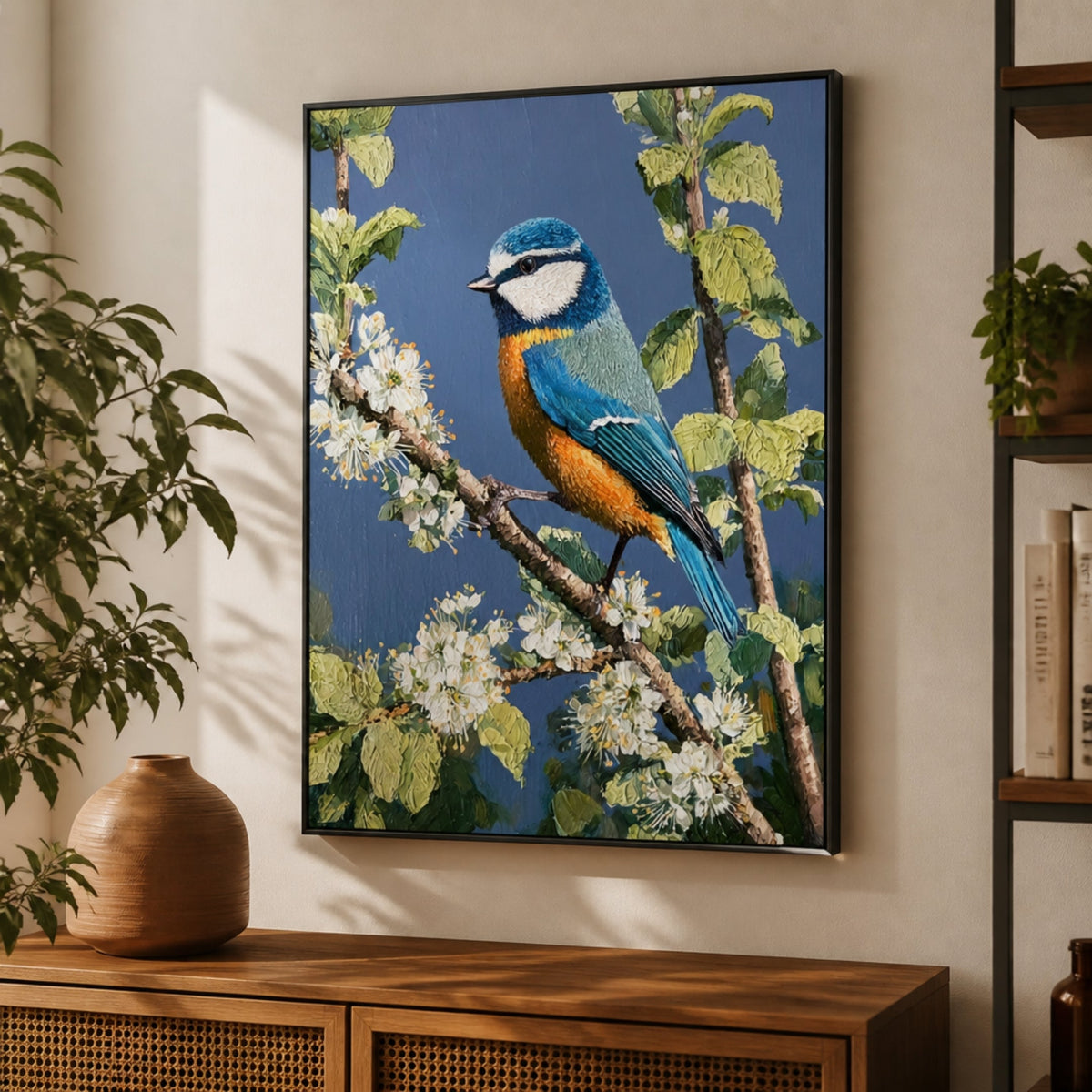 Tableau Mésange pour salon