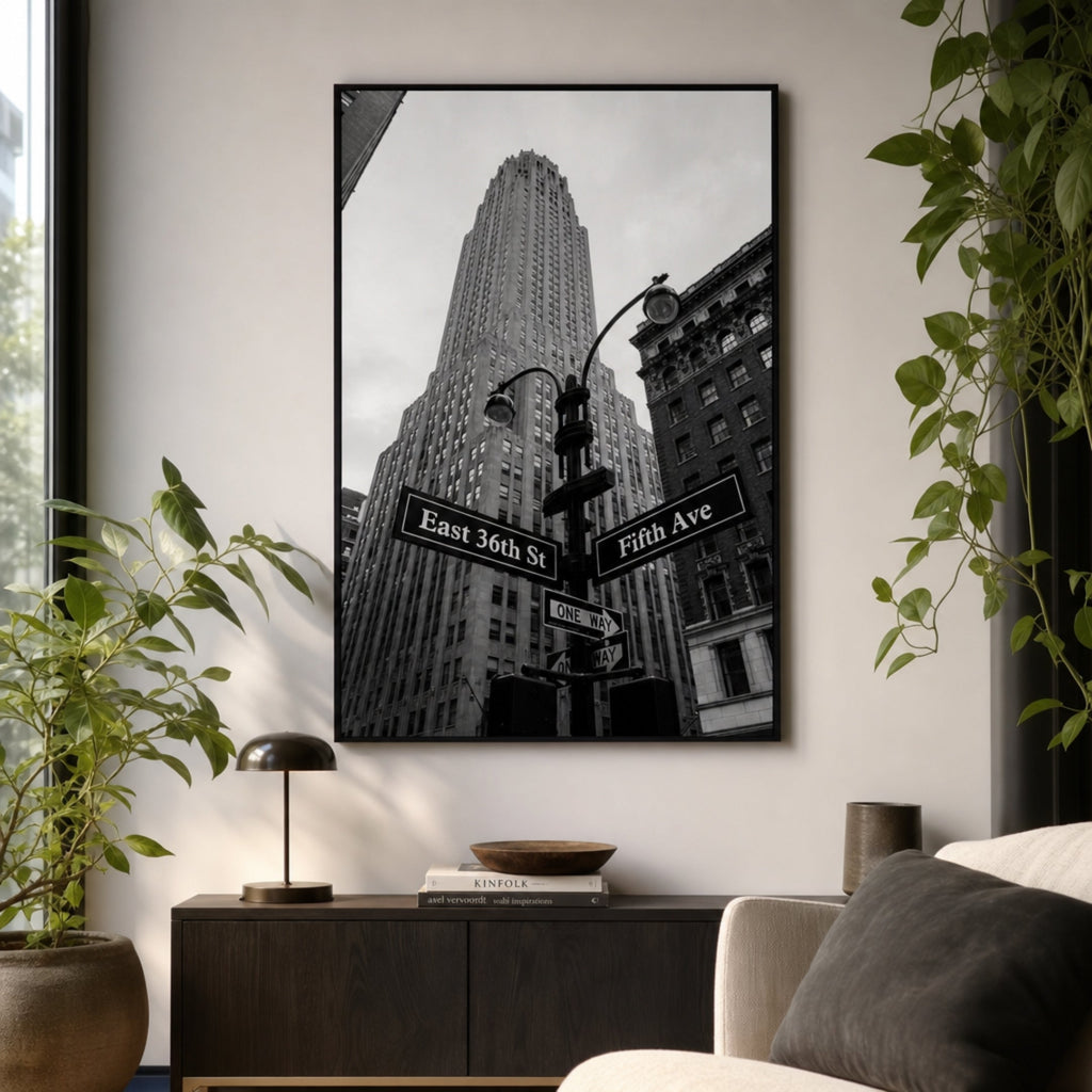 Tableau New York Noir et Blanc pour salon
