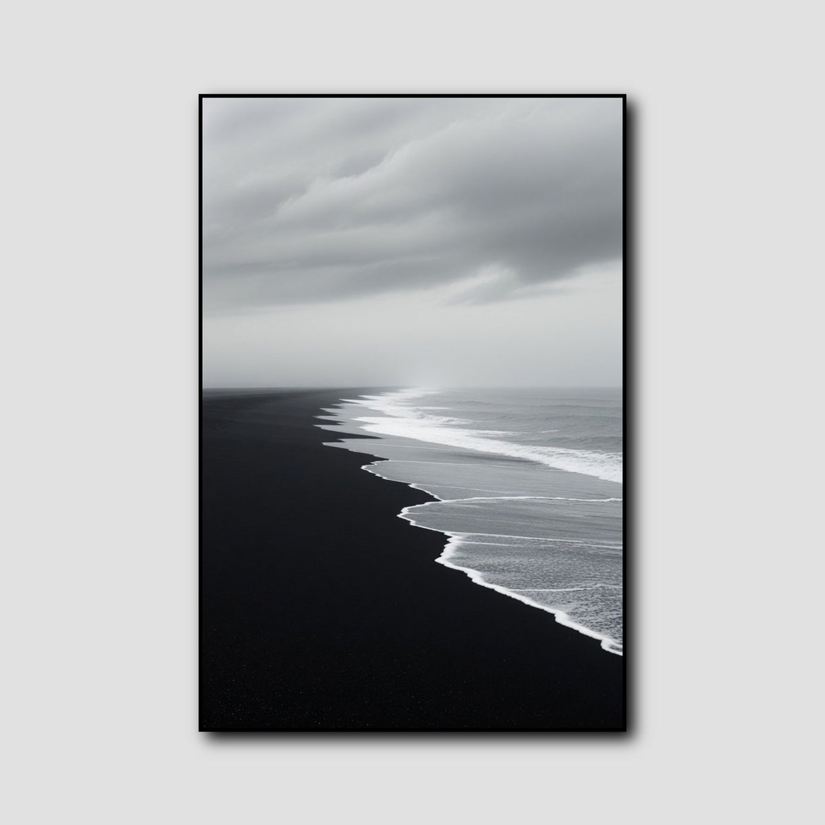 Tableau Océan Noir et Blanc style 1