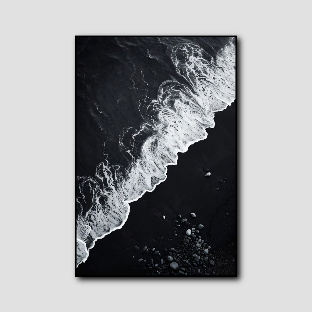 Tableau Océan Noir et Blanc style 2