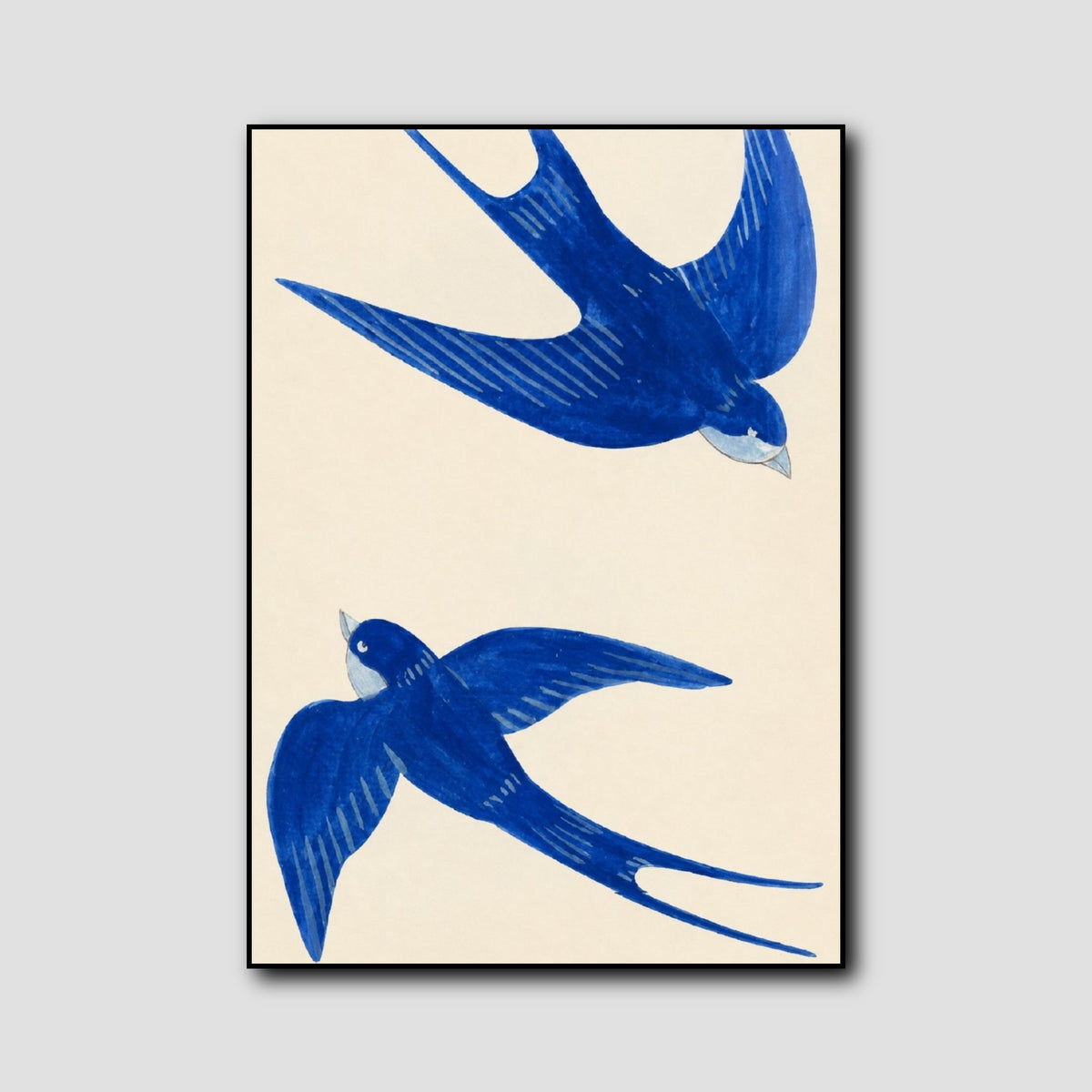 Tableau Oiseaux Bleus style 1