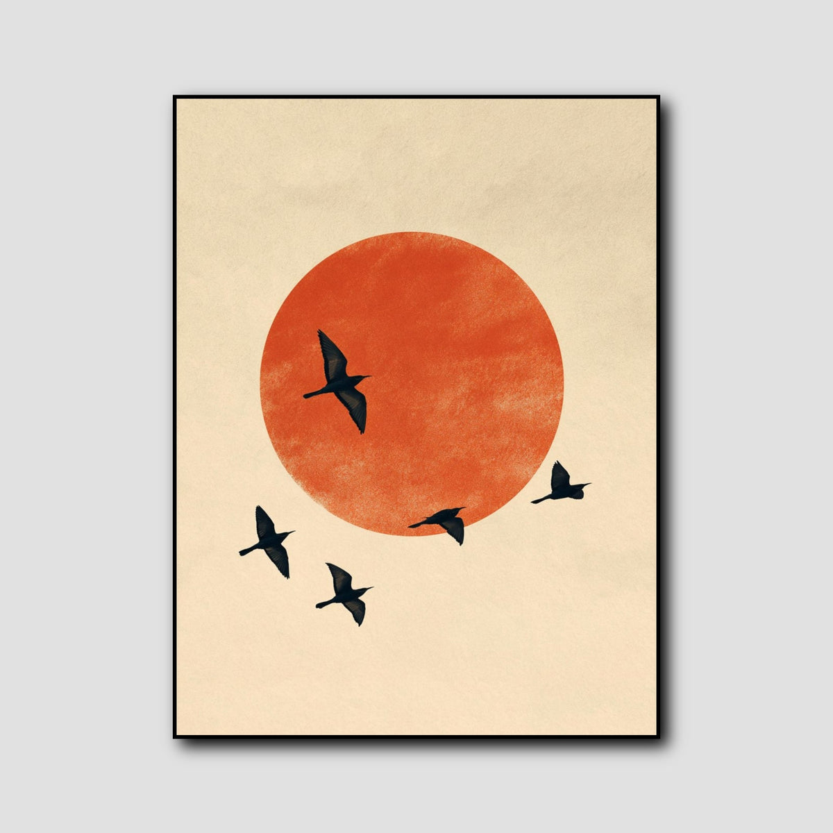 Tableau Oiseaux Minimaliste Beige style 1