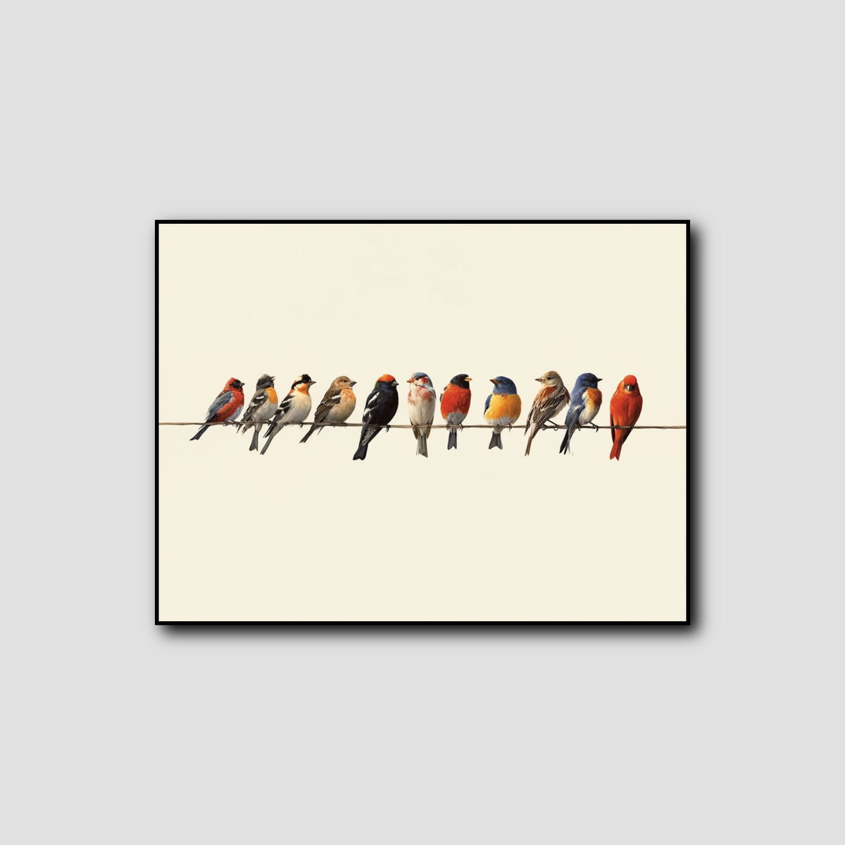 Tableau Oiseaux sur Fil style 1