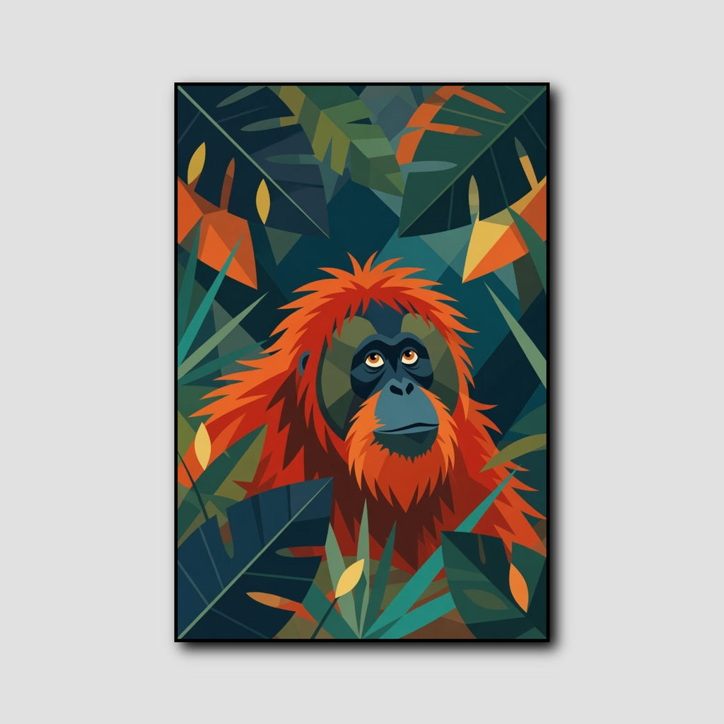 Tableau Orang-outan Jungle style 1