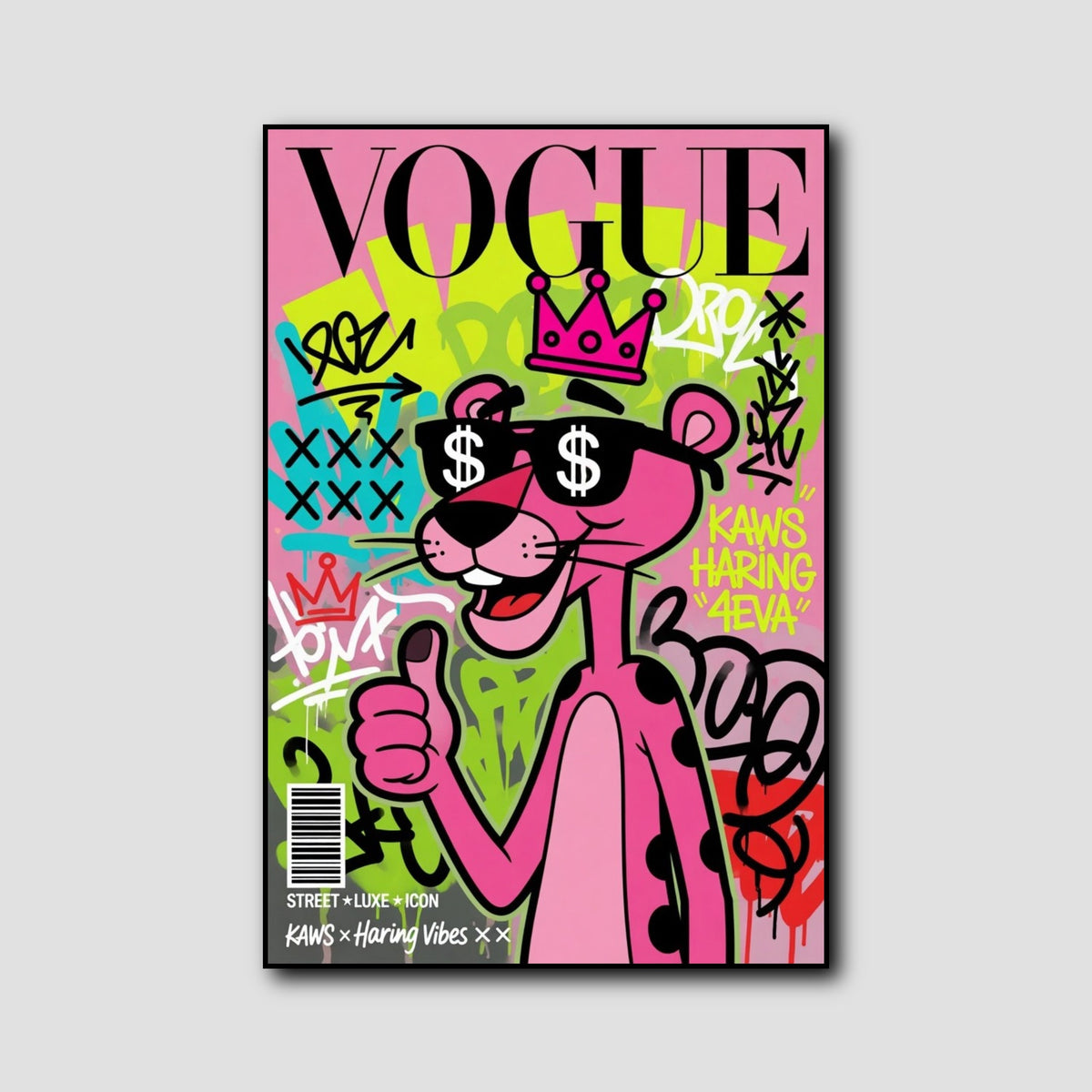Tableau Panthère Rose Pop Art style 2