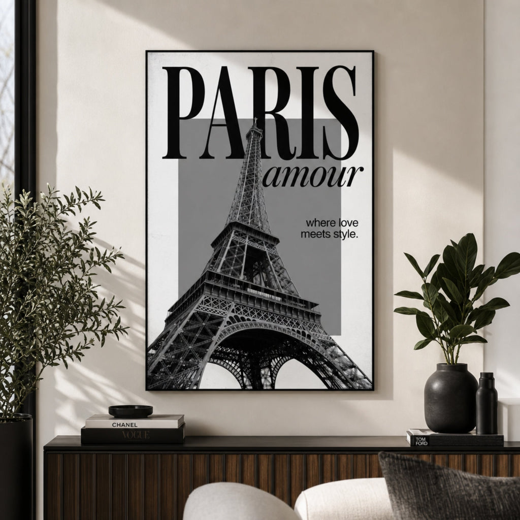 Tableau Paris Noir et Blanc pour salon