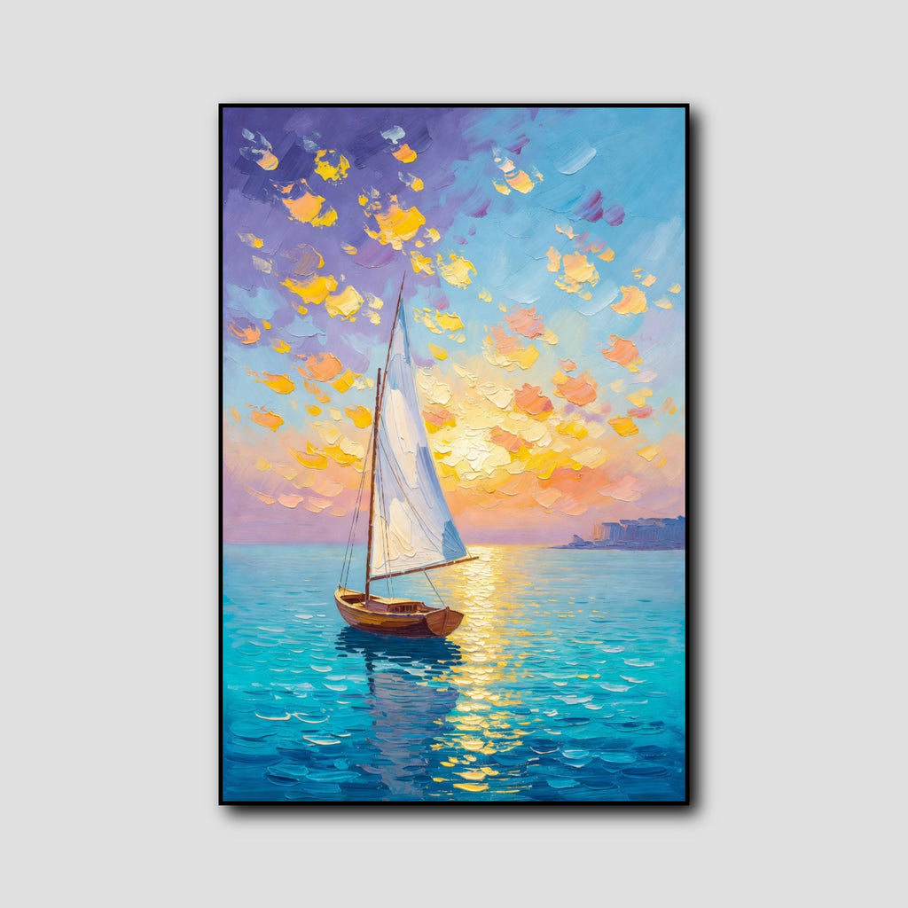 Tableau Peinture Acrylique Bateau Mer style 1