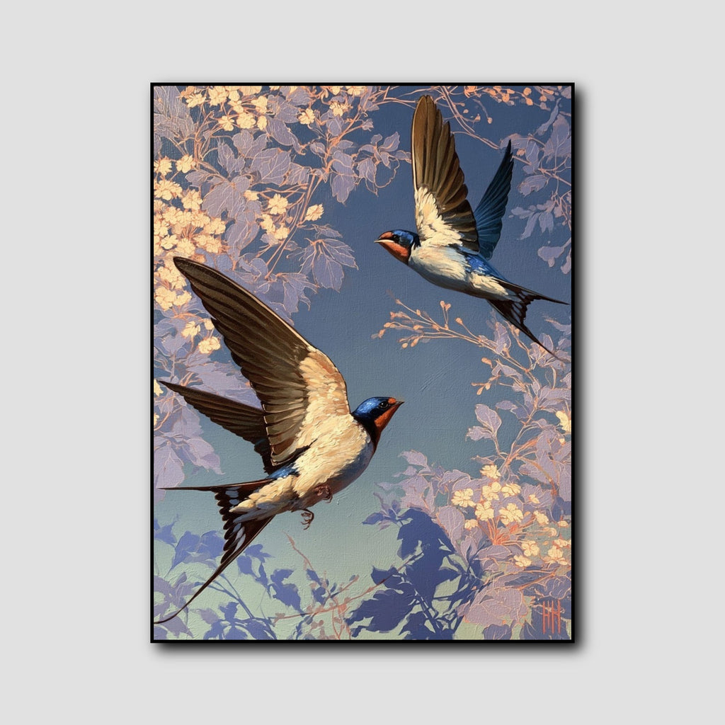 Tableau Peinture Hirondelle style 1