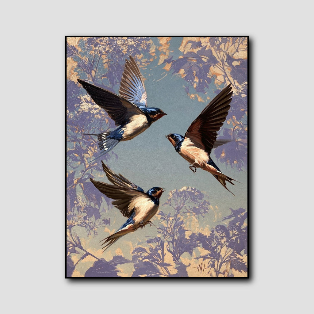 Tableau Peinture Hirondelle style 2