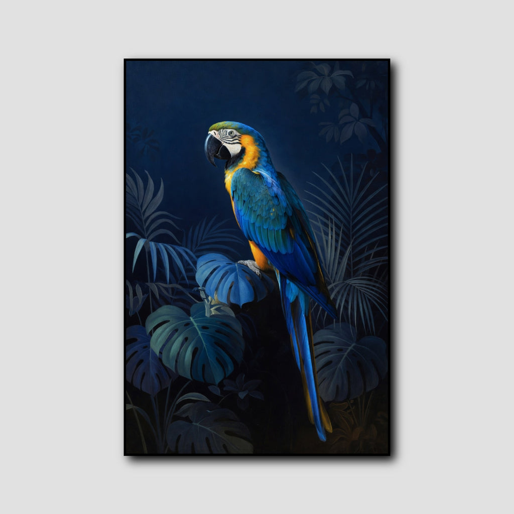 Tableau Perroquets Bleus style 1