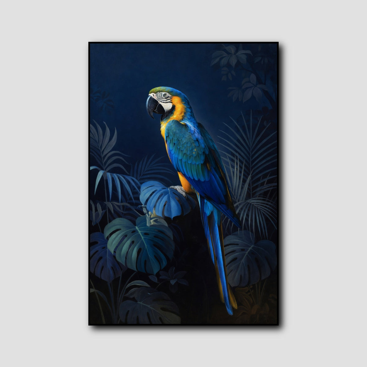 Tableau Perroquets Bleus style 1