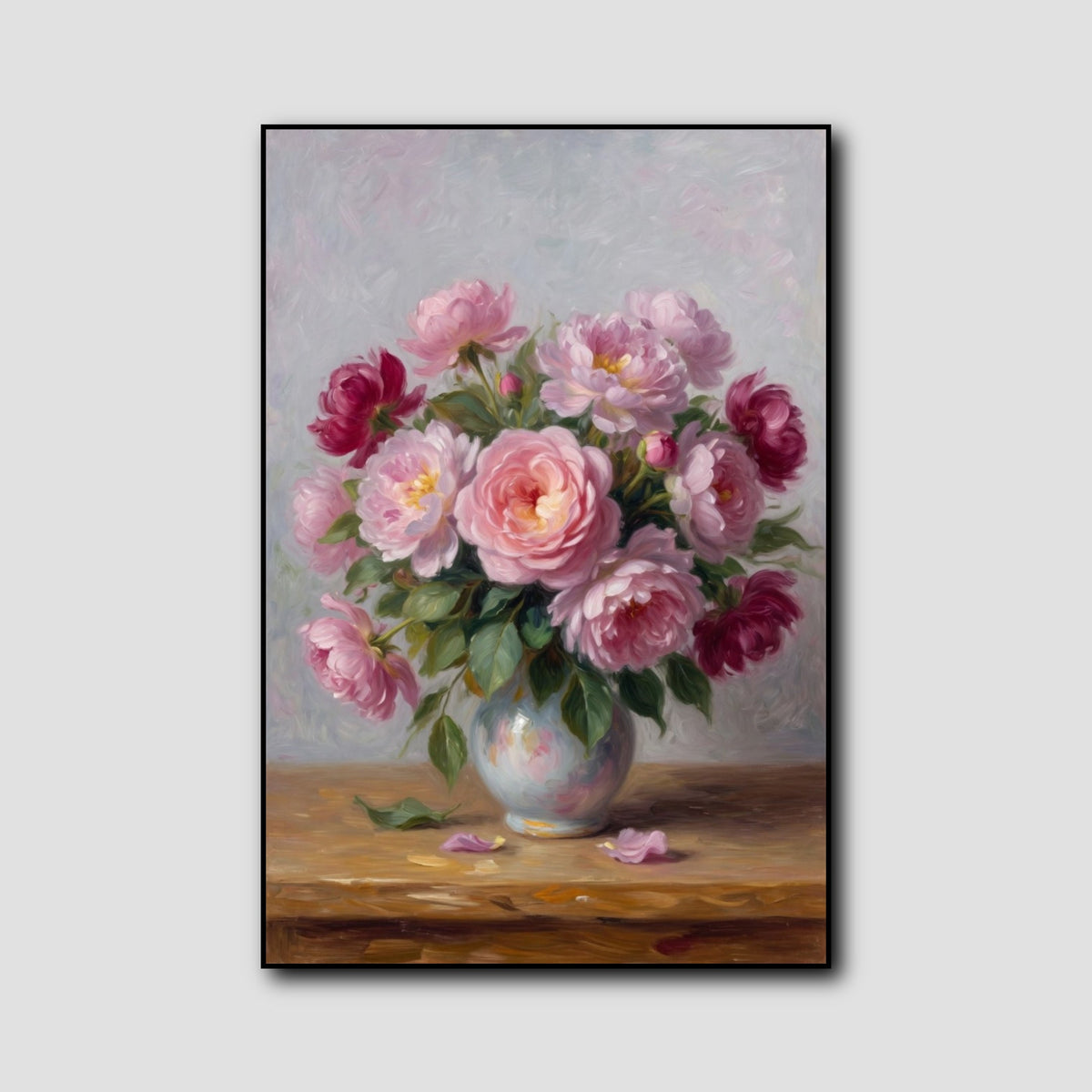 Tableau Pivoines Roses style 1