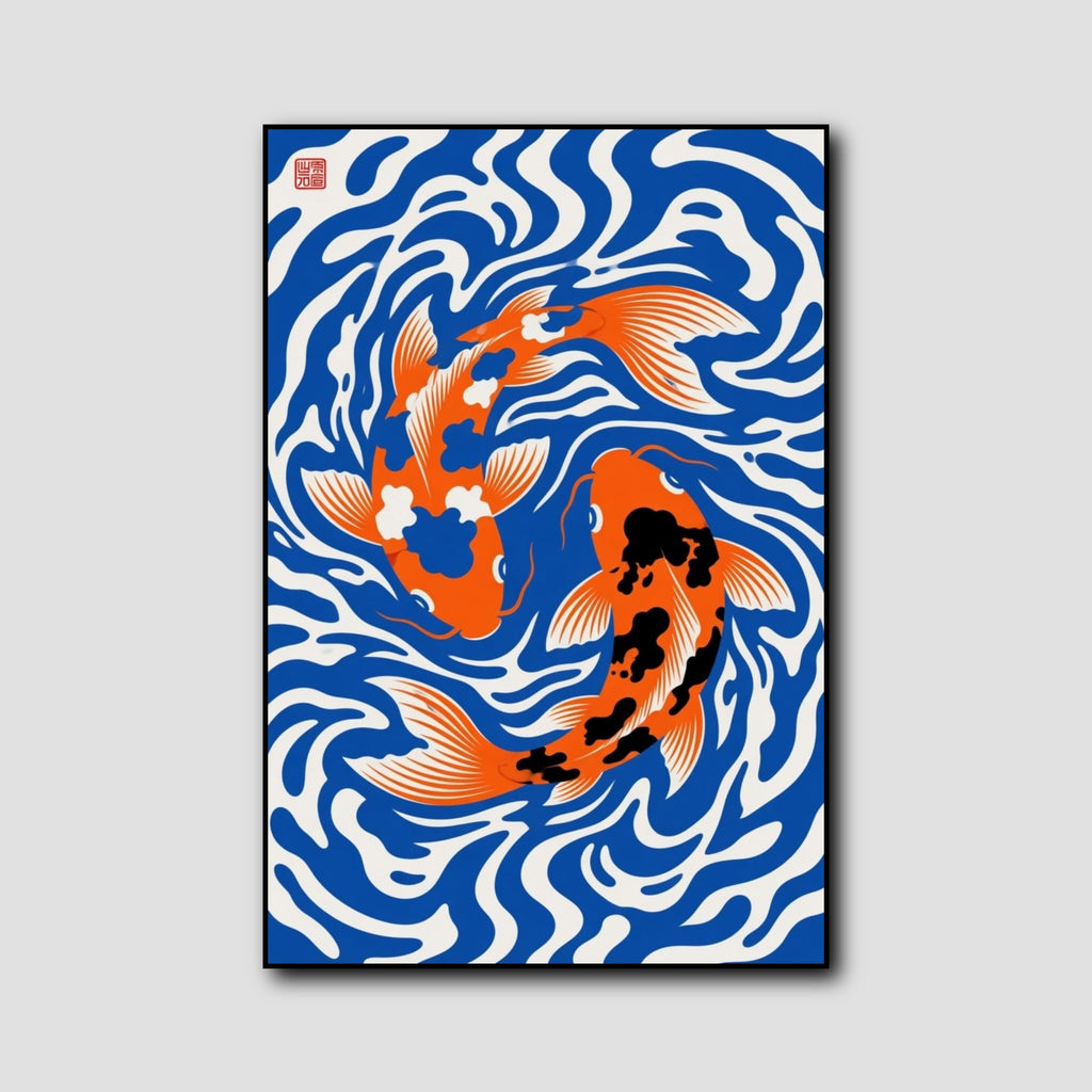 Tableau Poisson Abstrait style 1