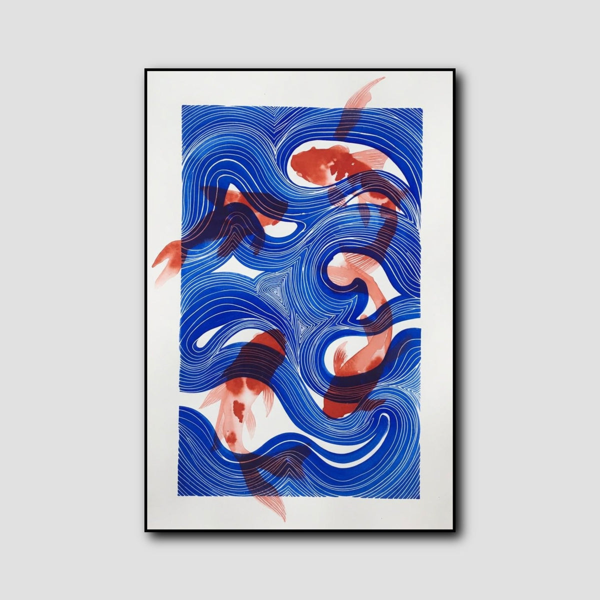 Tableau Poisson Abstrait style 2