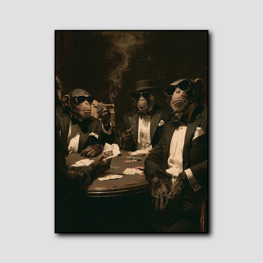 Tableau Poker entre Singes style 1