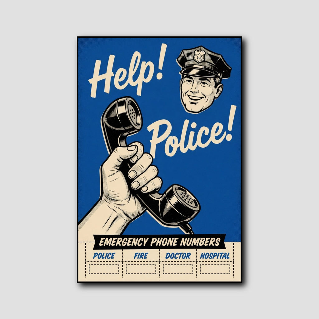 Tableau Police Nationale Vintage style 1