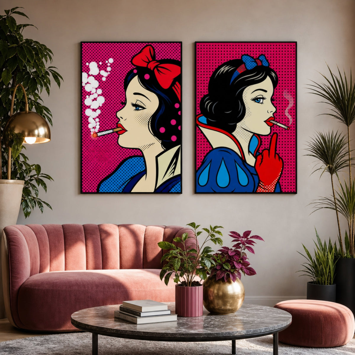 Tableau Pop Art Disney dans salon