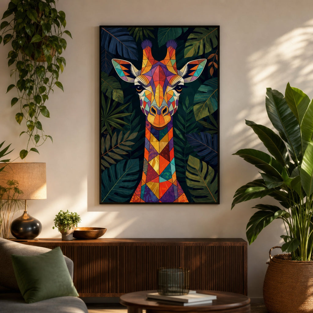 Tableau Pop Art Girafe pour salon