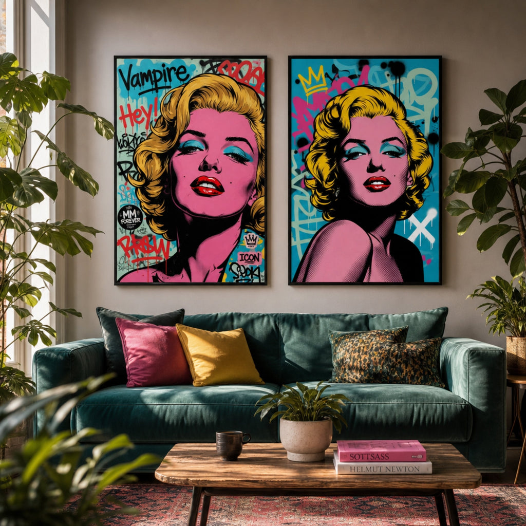 Tableau Pop Art Marilyn Monroe dans salon