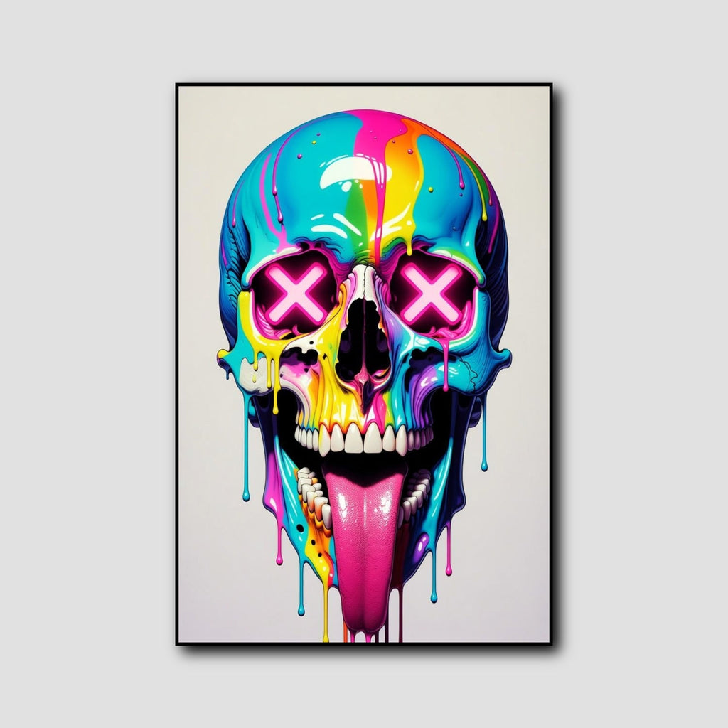 Tableau Pop Art Tête de Mort style 1