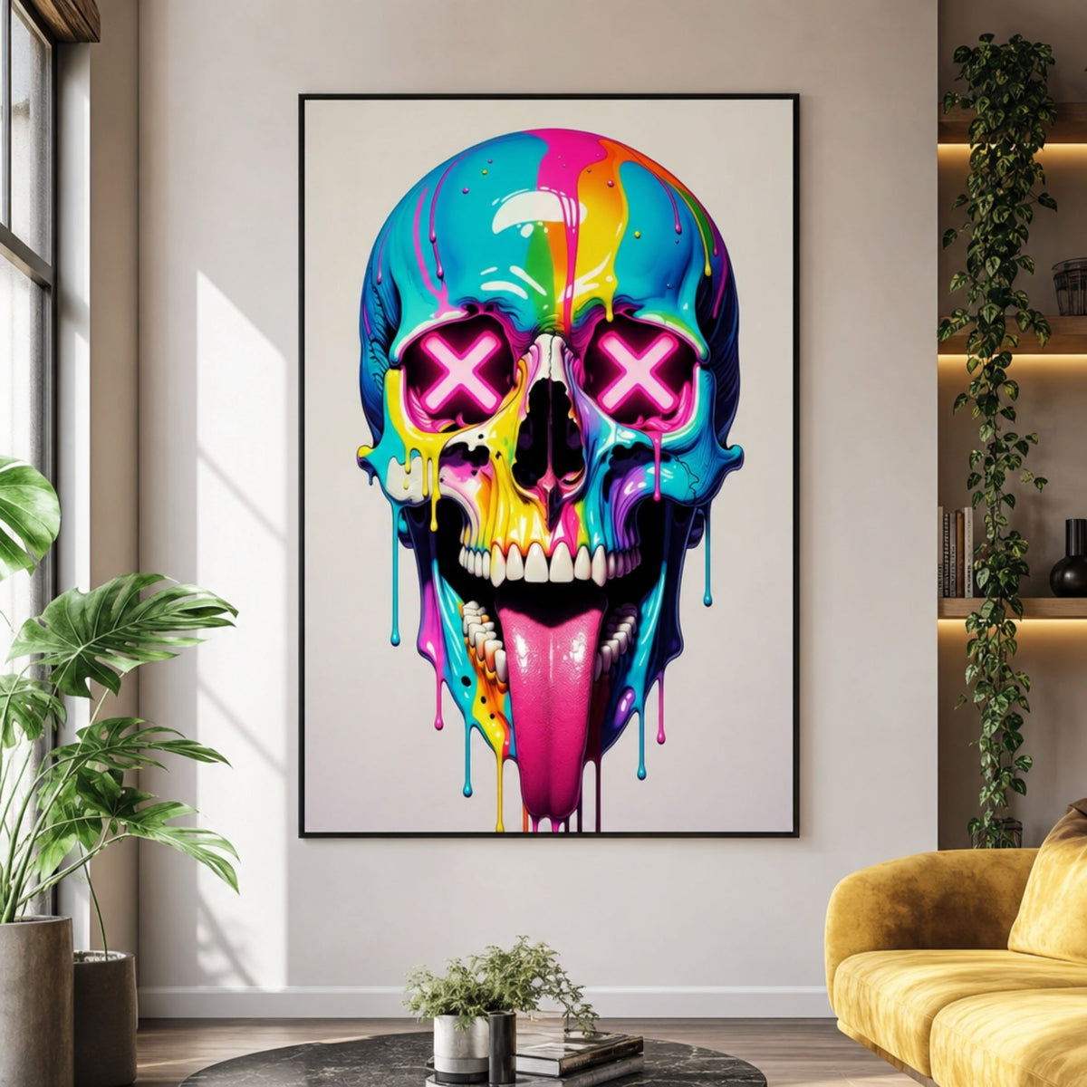 Tableau Pop Art Tête de Mort pour salon