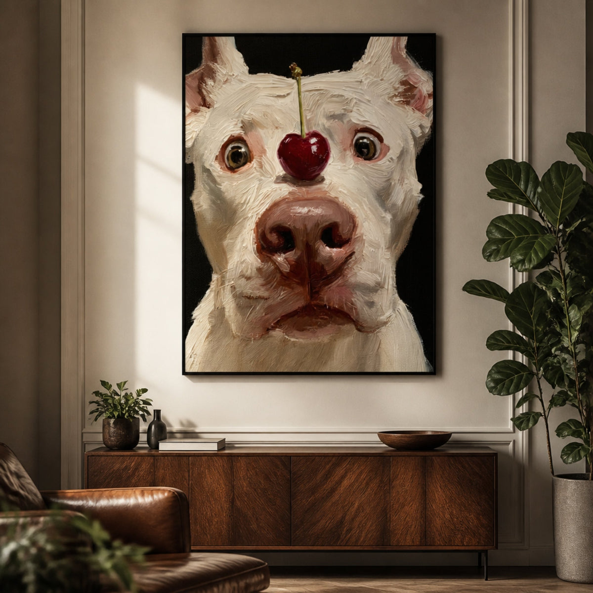 Tableau Portrait Pitbull pour salon