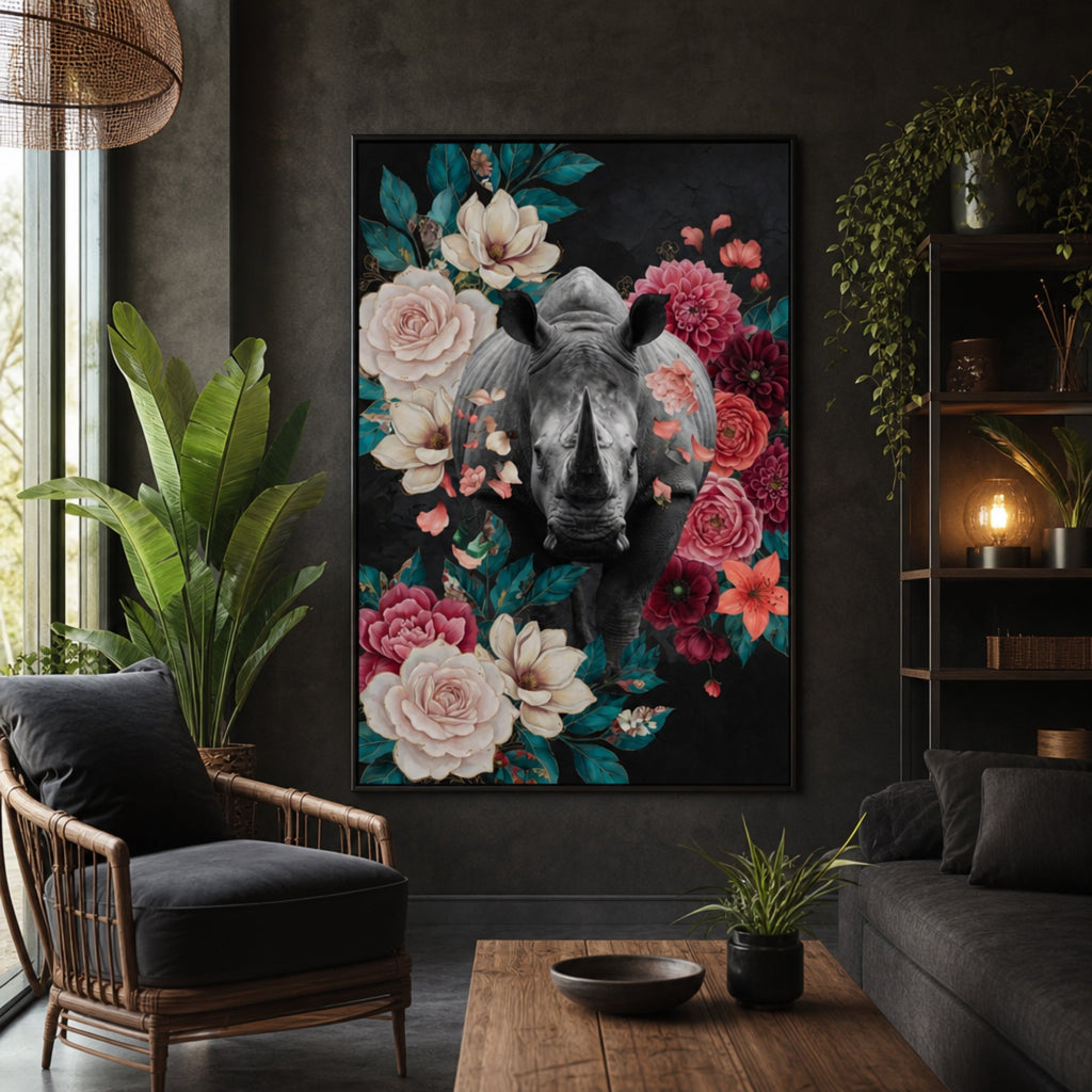 Tableau Rhinocéros pour salon