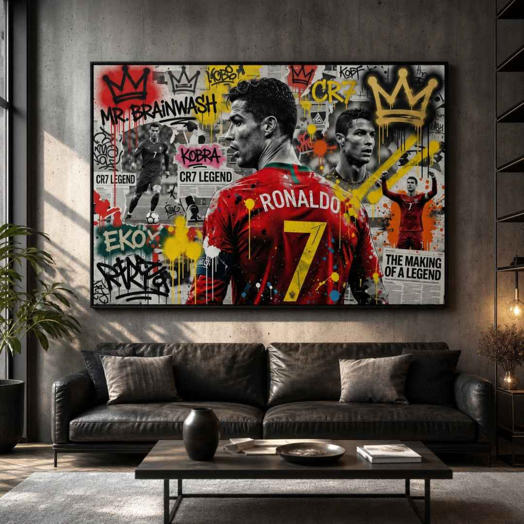 Tableau Ronaldo Street Art pour salon