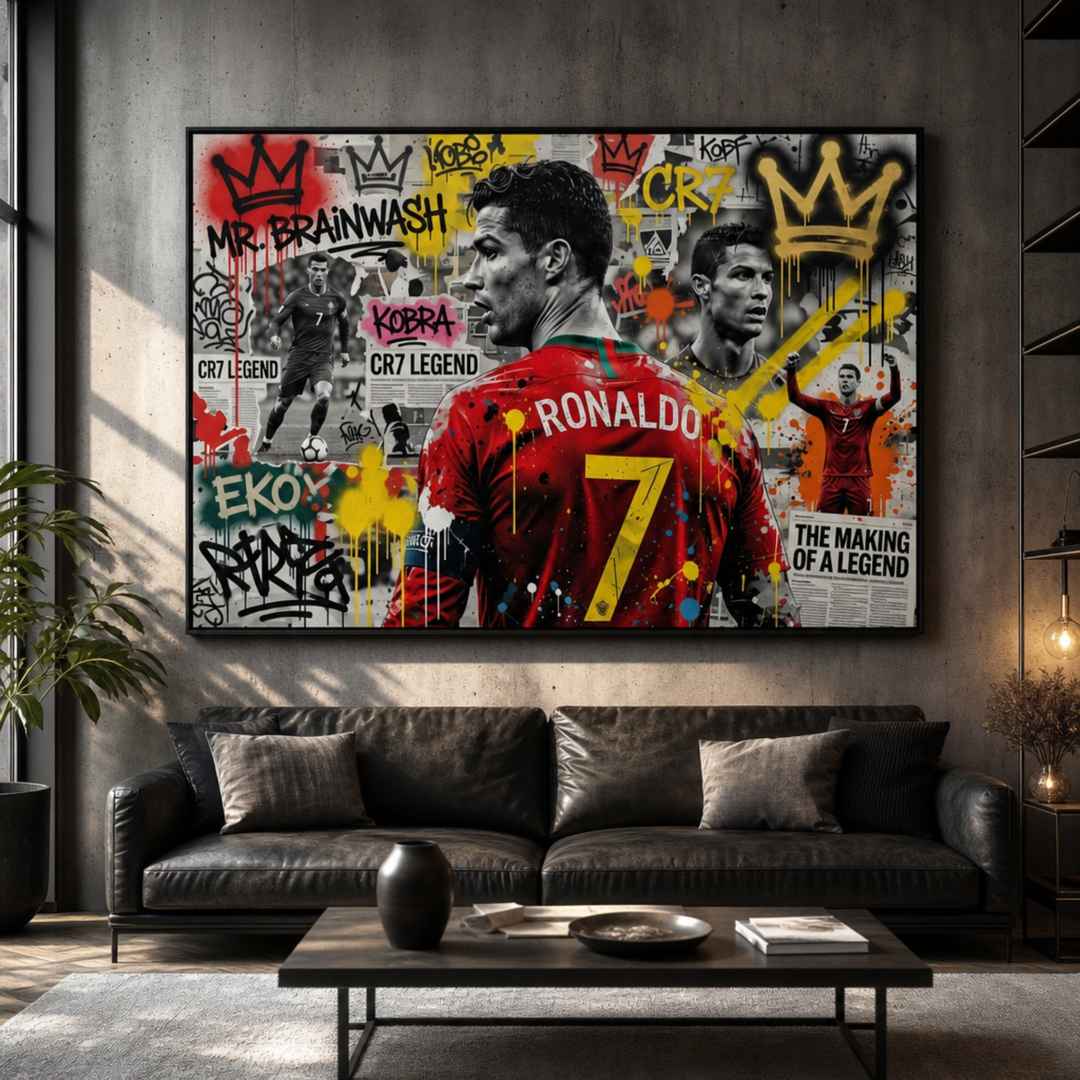 Tableau Ronaldo Street Art pour salon