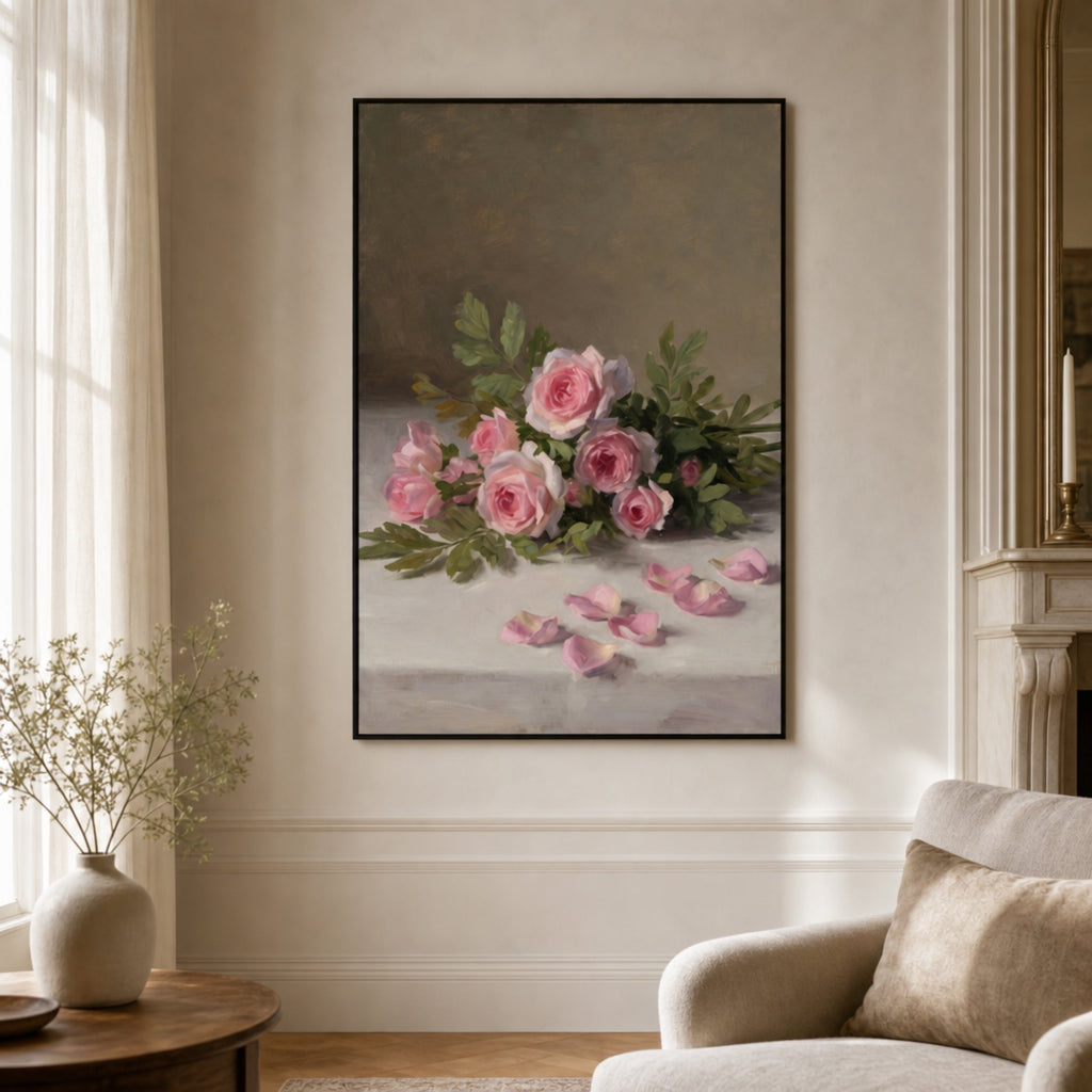 Tableau Roses Anciennes pour salon