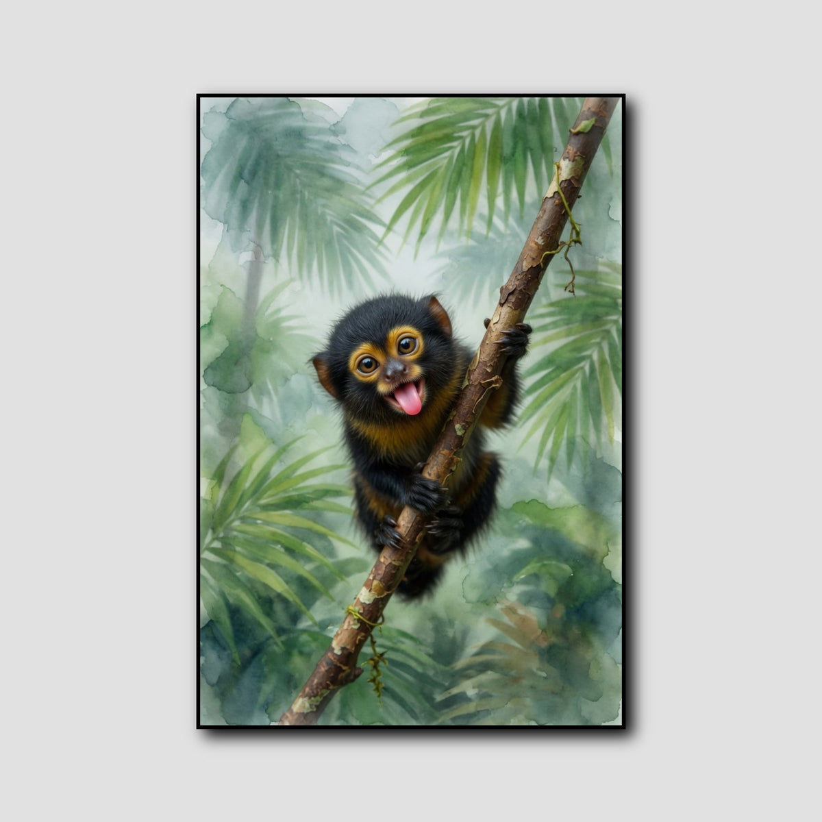Tableau Singe Qui Tire la Langue style 1