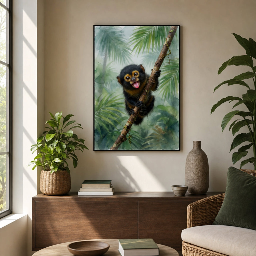 Tableau Singe Qui Tire la Langue pour salon