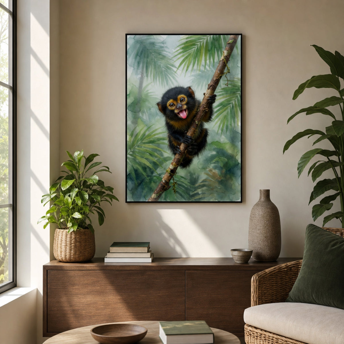 Tableau Singe Qui Tire la Langue pour salon
