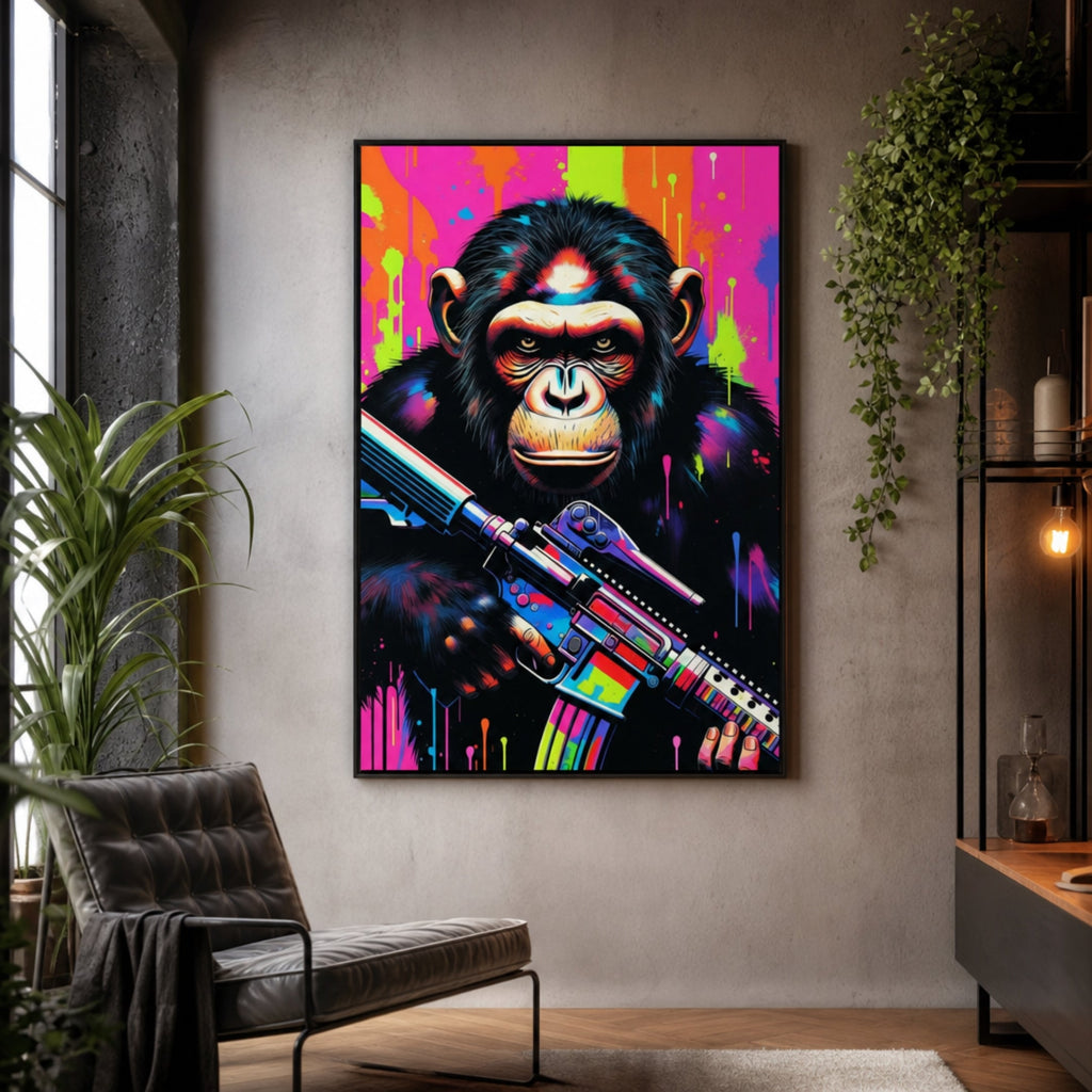 Tableau Singe Street Art pour salon