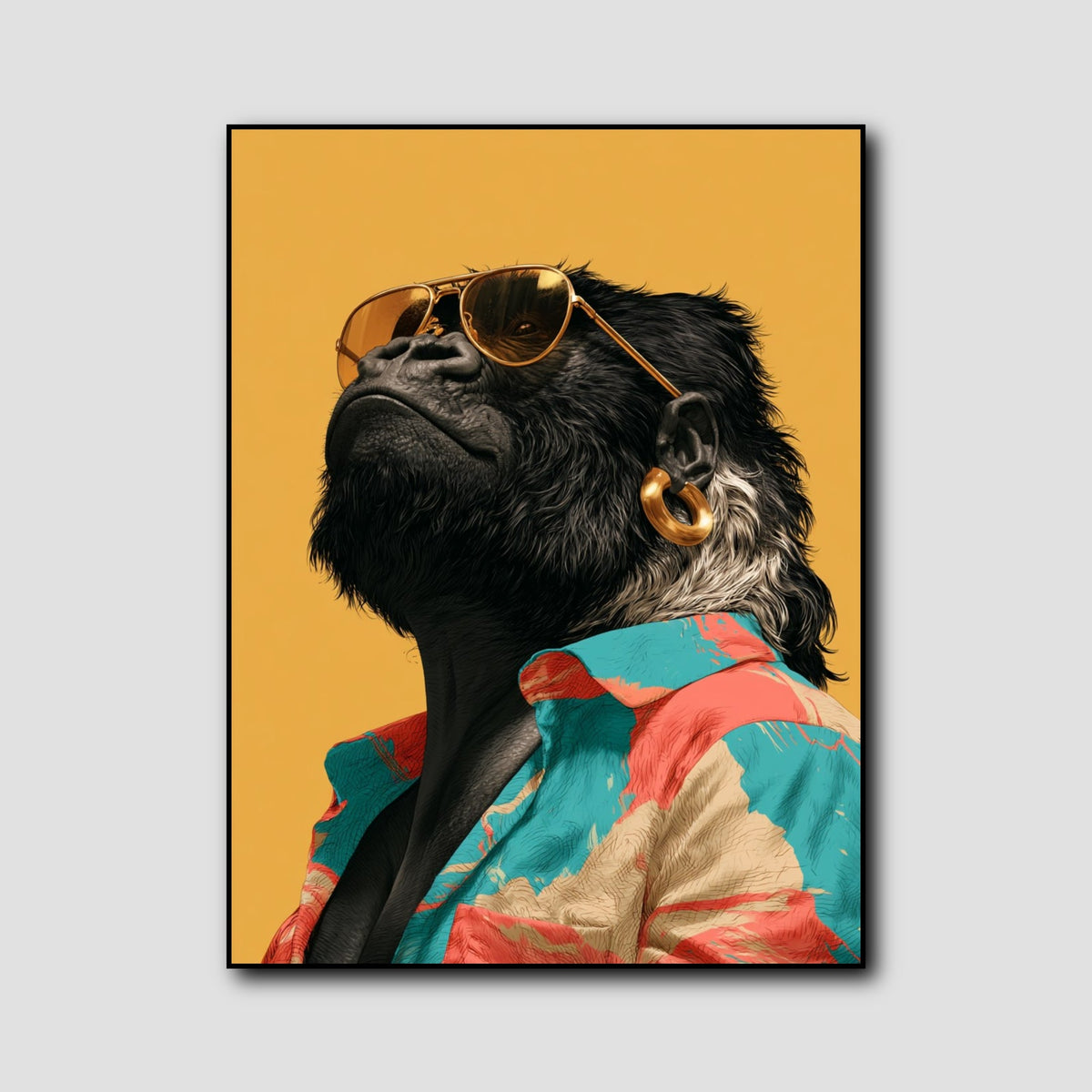 Tableau Singe avec Lunettes style 1