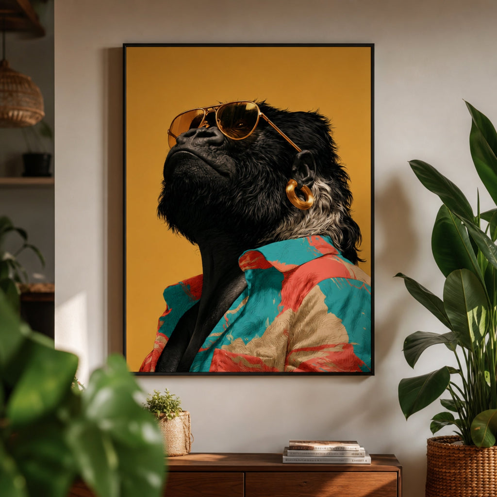 Tableau Singe avec Lunettes pour salon
