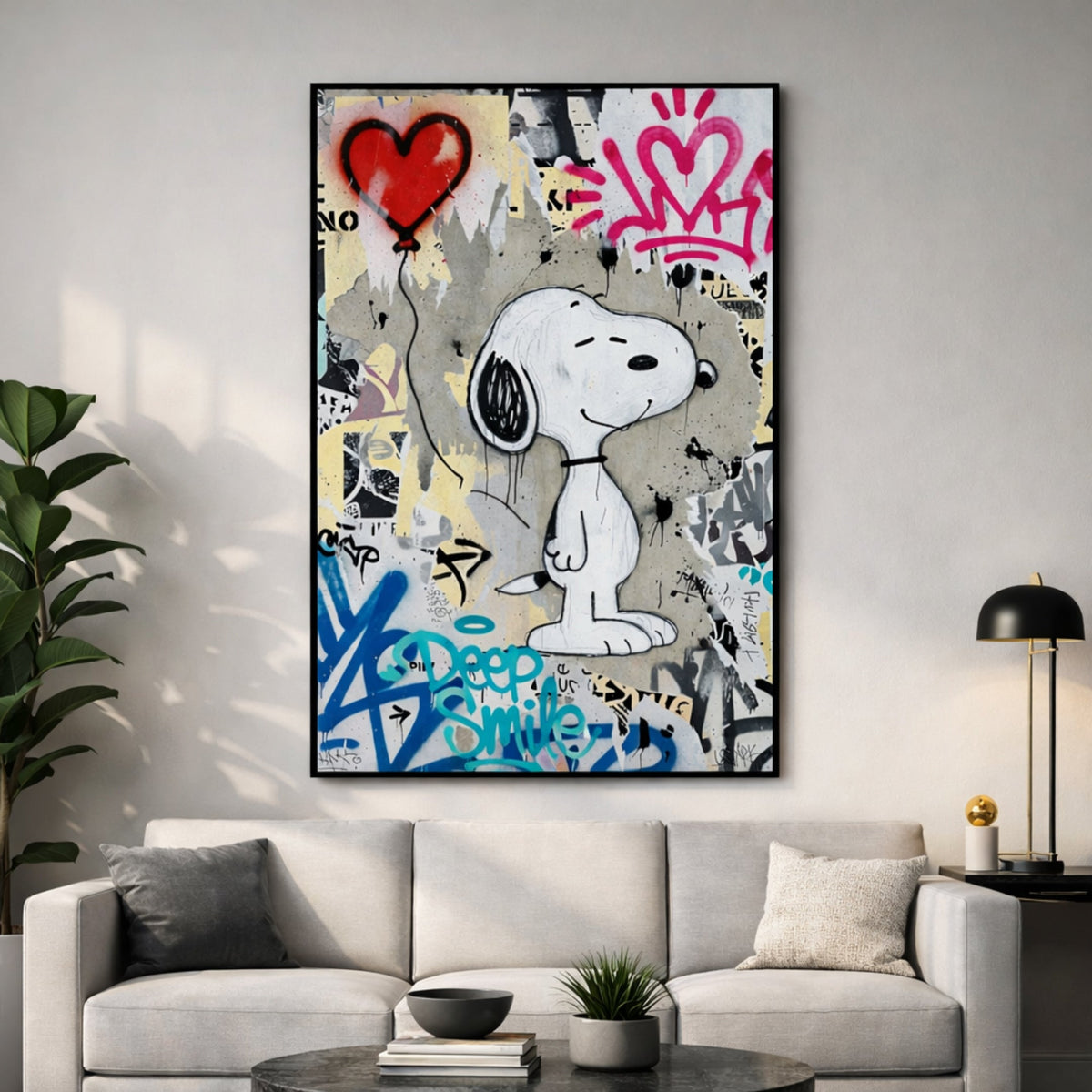 Tableau Snoopy Street Art pour salon