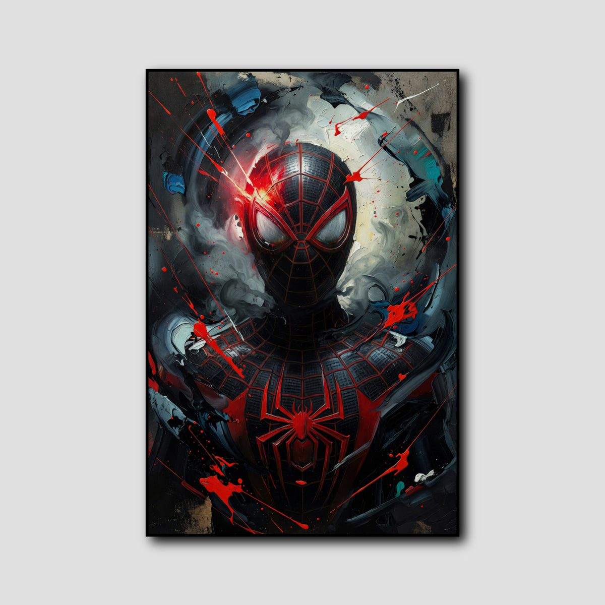 Tableau Spiderman Noir et Rouge style 1